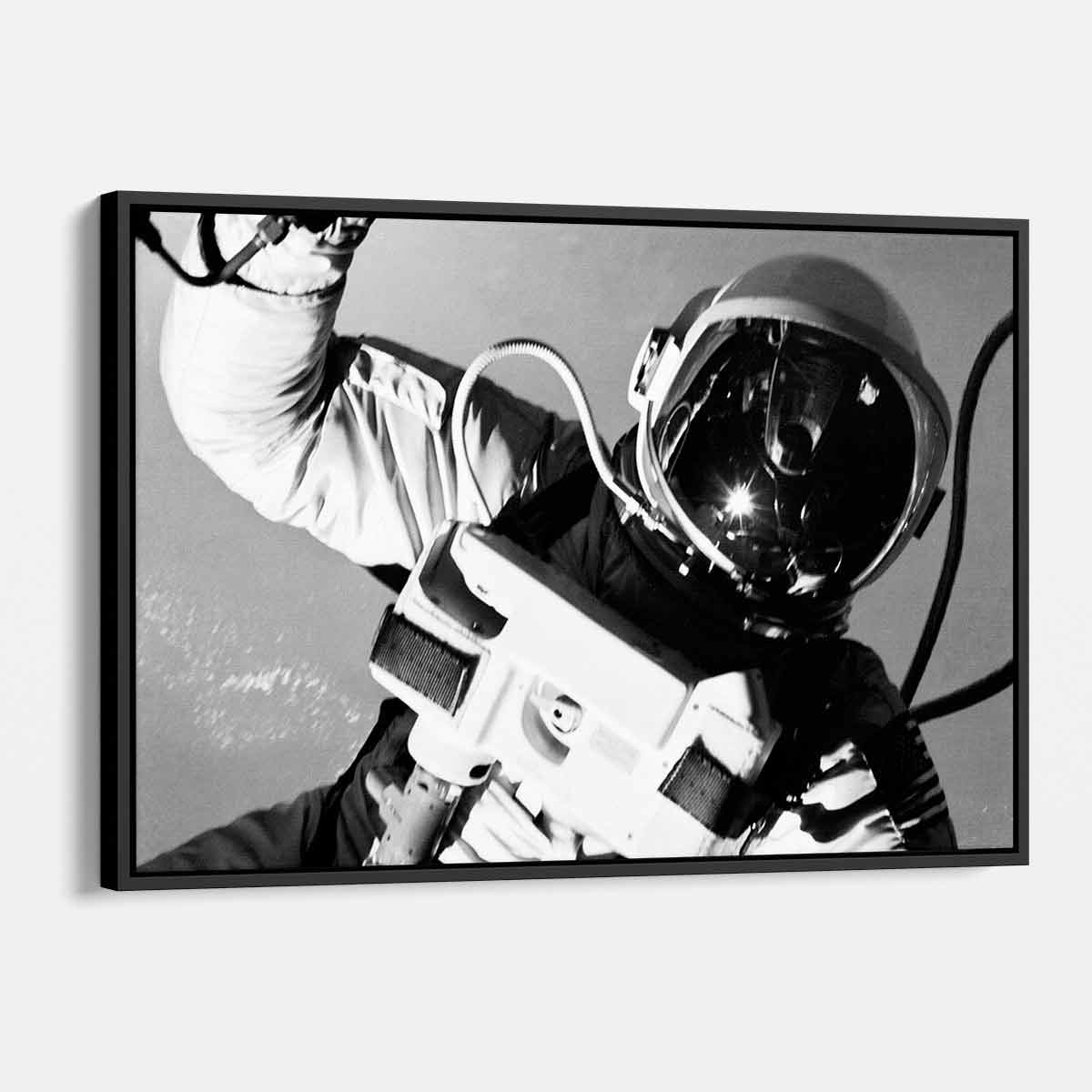 Grey Astronaut Wall Art Canvas Print - Space Themed Home Decor for Living Room, Bedroom & Office - 1736