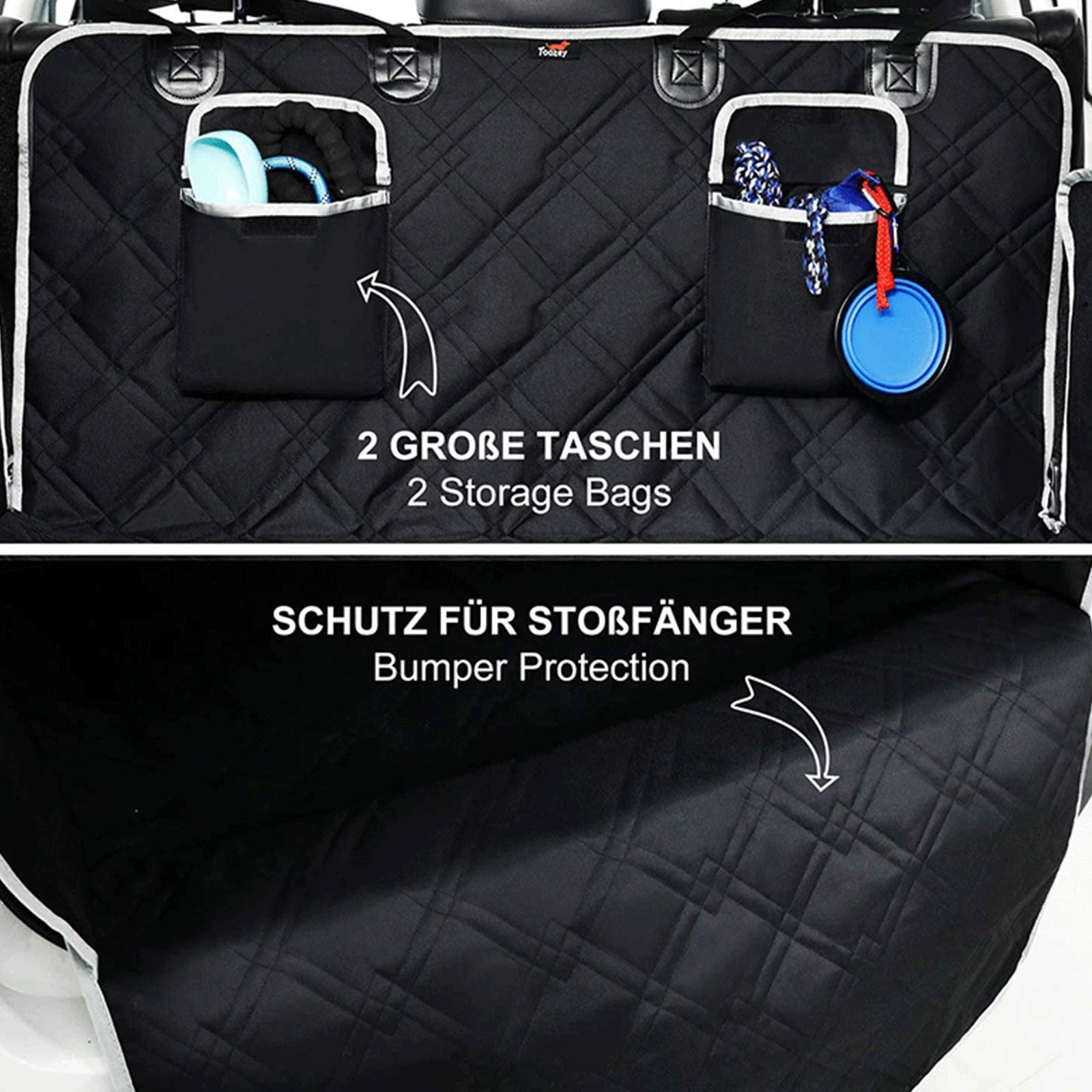 Waterproof Pet Cargo Liner for Cars & SUVs - Non-Slip Oxford Fabric Dog Trunk Mat with Bumper Protector | Universal Fit for Sedans, Vans & SUVs | Perfect for Travel, Camping & Daily Pet Transport