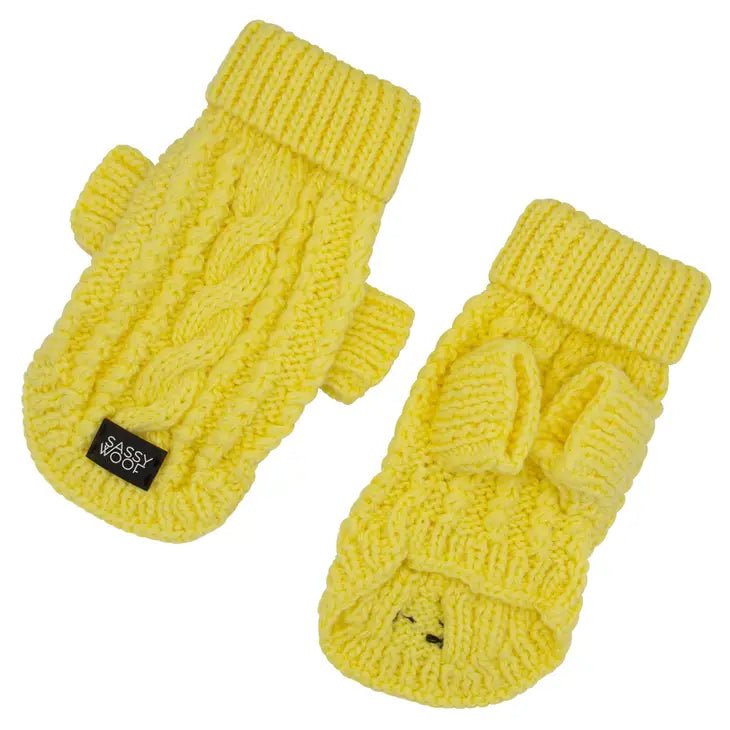 Yellow Cable Knit Sweater for Women - Soft Winter Pullover for Casual Outfits & Cozy Home Wear