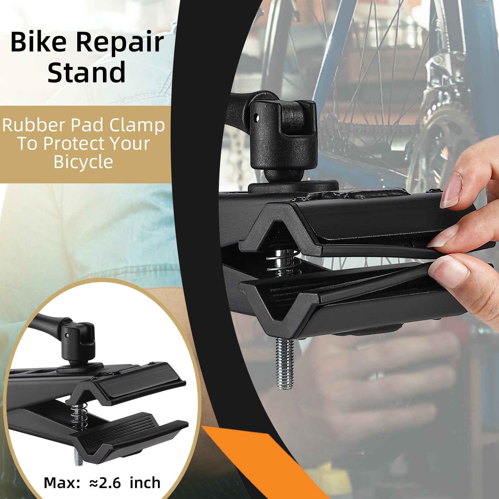 **Heavy-Duty Adjustable Bike Repair Stand for Road & Mountain Bikes – Supports Up to 88lbs – Stable Bike Maintenance Stand with Tool Storage – Perfect for Home Garage & Professional Bike Shops**