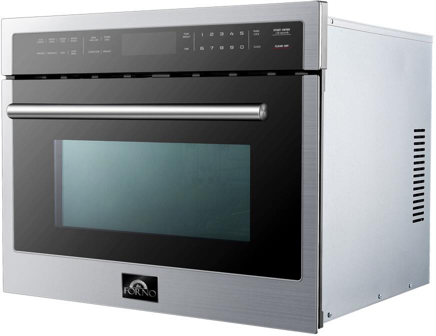 Forno 24-Inch Built-In Compact Convection Microwave Oven - 1.6 Cu. Ft. Capacity, Stainless Steel (Model FMWDR3093) - Perfect for Small Kitchens, Apartments & RVs