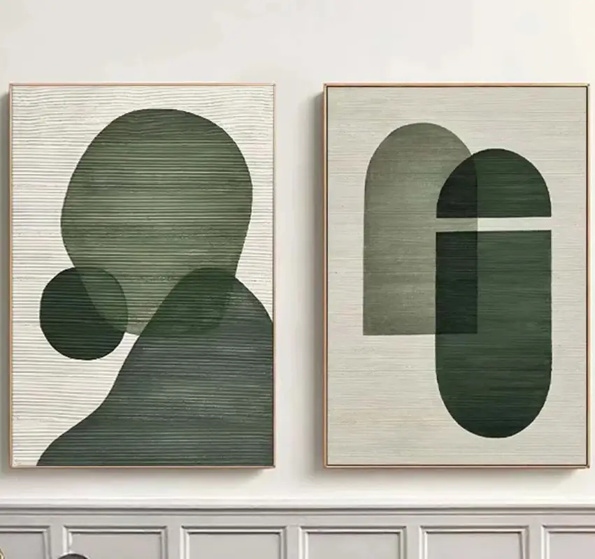 Abstract Tranquility Set of 2 Modern Canvas Wall Art - Minimalist Home Decor for Living Room, Bedroom & Office - #WS020