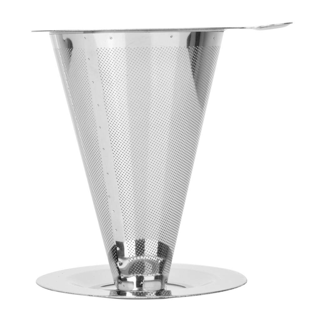 Premium Stainless Steel Reusable Coffee Filter Cone - Durable Pour Over Coffee Dripper with Fine Mesh for French Press, Chemex & Cold Brew - Eco-Friendly YJ-89A1 (Perfect for Home, Office & Camping Use)