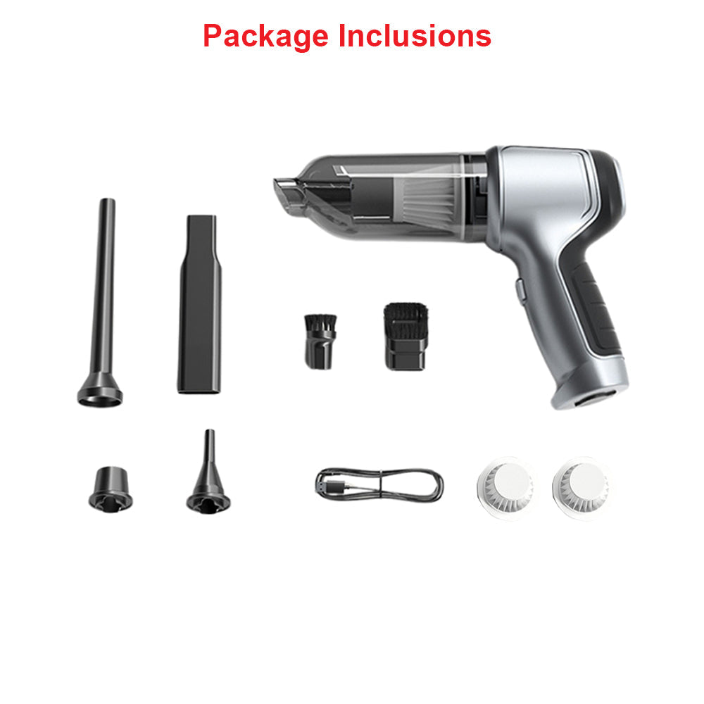 ANYCO Anymob Basic Mini Cordless Vacuum Cleaner - Lightweight Handheld Vacuum with 2 Washable Filters (Silver) | Perfect for Car, Home, Office & Pet Hair Cleaning