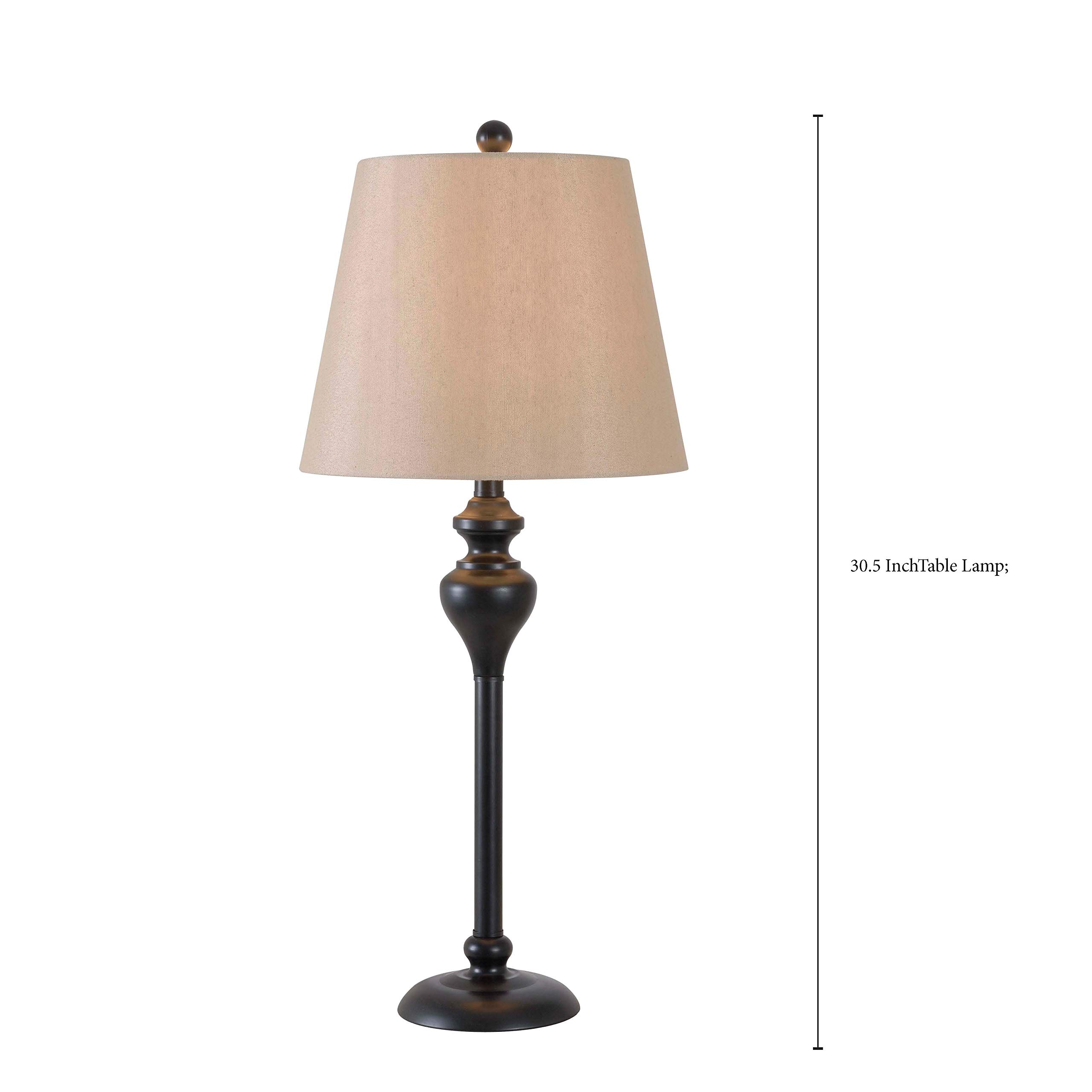 Kenroy Home KH87050 Charlotte 61-Inch Floor Lamp Set in Oil-Rubbed Bronze - Perfect for Living Room, Bedroom & Office Lighting Decor