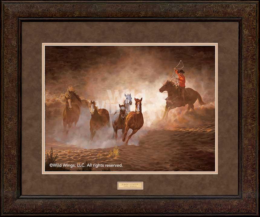 GNA Premium Print - Elegant Evening Roundup Horse Wall Art for Home & Office Decor | Perfect for Living Room, Bedroom, or Western Theme Spaces