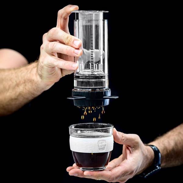 Delter Coffee Press Grey Bundle - Premium French Press Coffee Maker for Home & Travel, Perfect for Camping, Office, and Gifting
