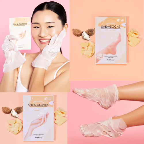 Avry Shea Butter Gloves & Socks Bundle - Ultra Moisturizing Hand & Foot Care Set for Dry Skin - Perfect for Nighttime Hydration, Spa Treatments, and Winter Skincare