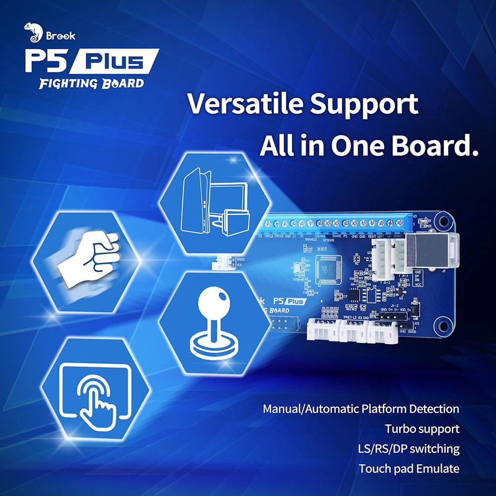 PS5 Plus Fighting Board - High Performance Arcade Stick for PS5 & PC Gaming - Perfect for Fighting Games, Esports & Competitive Play