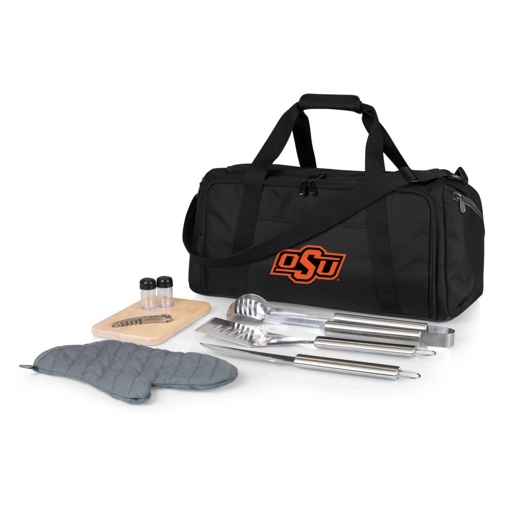 PICNIC TIME NCAA BBQ Kit Cooler Tote with Grill Tools & Accessories - Portable Outdoor Cooking Set for Tailgating, Camping, Beach Parties & Backyard BBQs