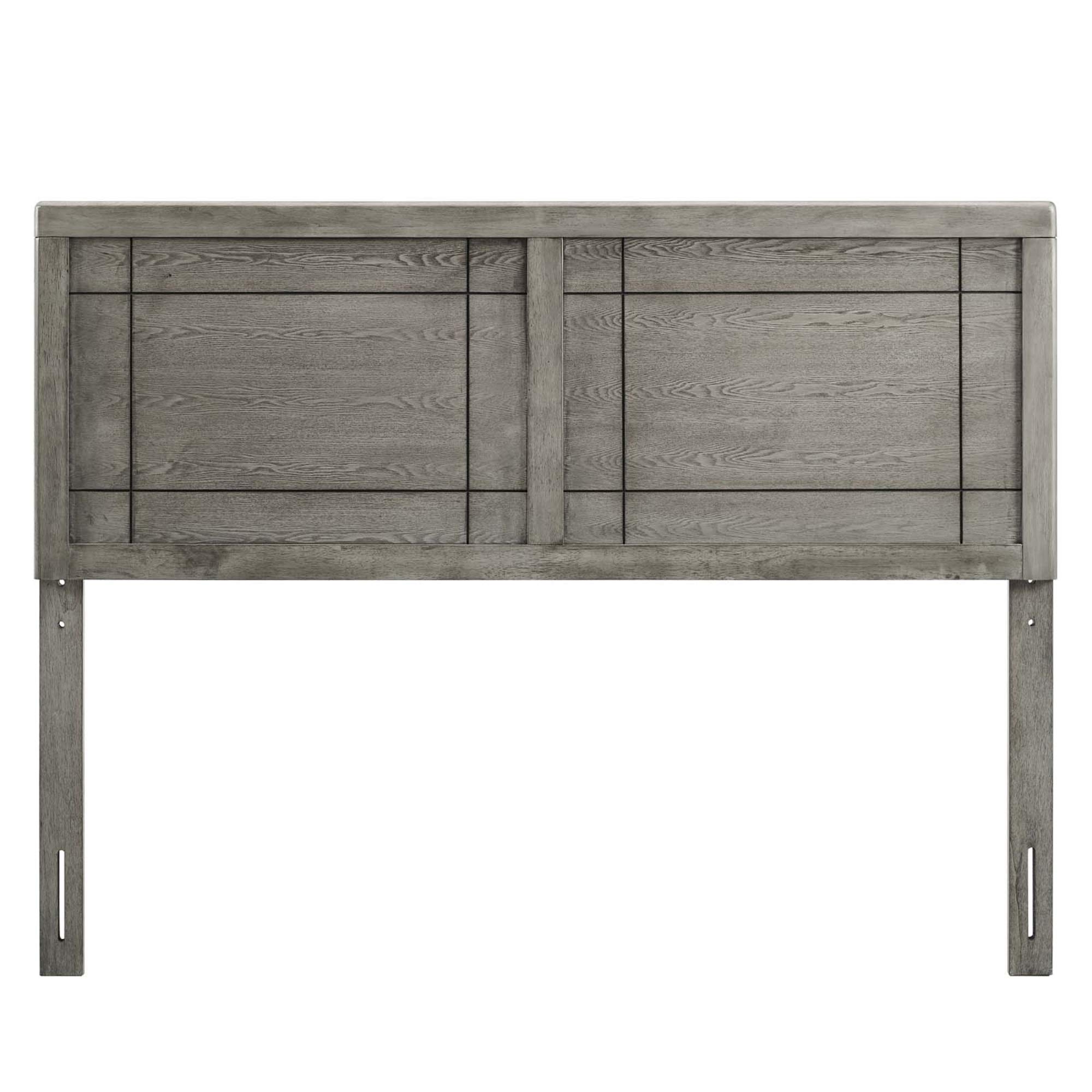 Archie Wood Full Headboard - Modern & Retro Design, Interchangeable with Bed Frames - Gray - Perfect for Bedroom Decor & Guest Room Setup