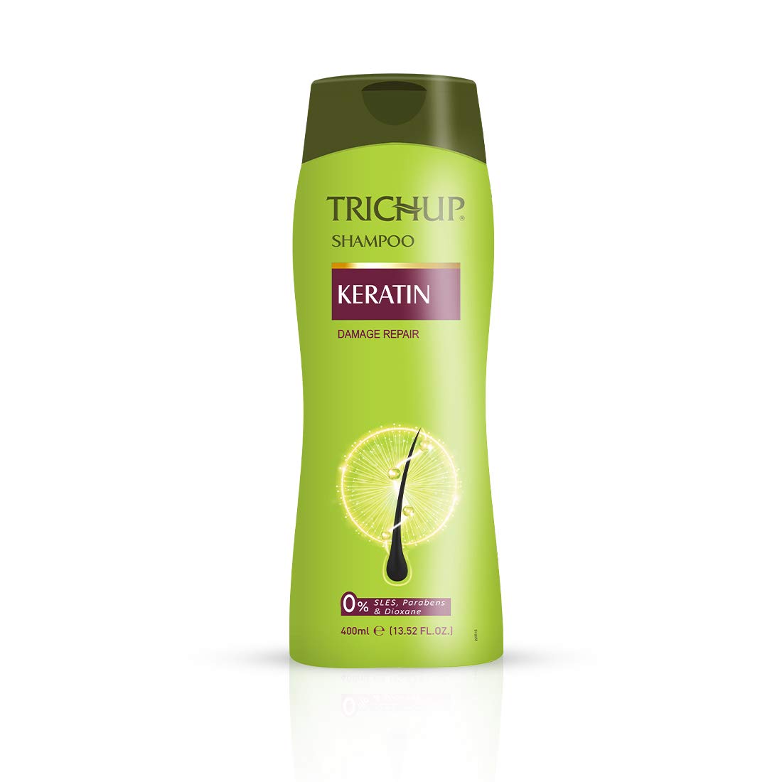 Trichup Keratin Shampoo 400ml for Hair Repair & Growth - Sulfate Free, Paraben Free - Damaged Hair Treatment for Women & Men - Home & Salon Use