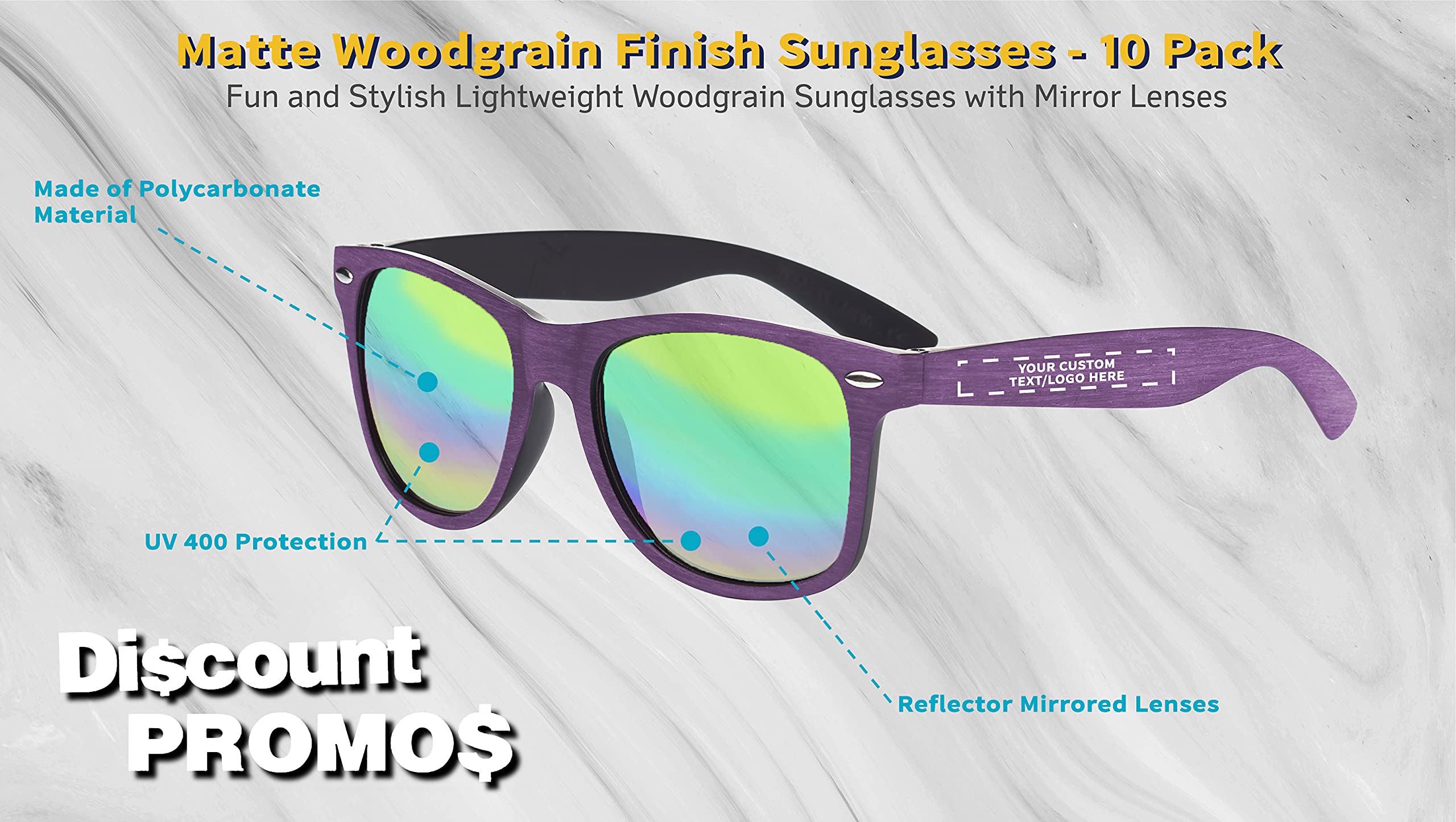 Stylish Matte Woodgrain Finish Sunglasses for Men & Women - UV Protection Polarized Shades - Perfect for Outdoor Activities, Beach, Driving & Fashion