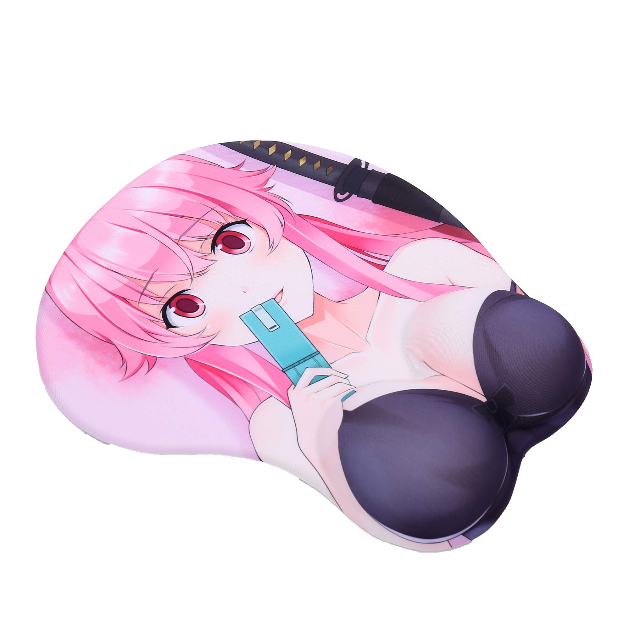 Anime Gaming Mouse Pad with Wrist Rest - Mirai Nikki Gasai Yuno 3D Mousepad (2-Way Skin) for PC, Laptop, Office & Gaming Setup
