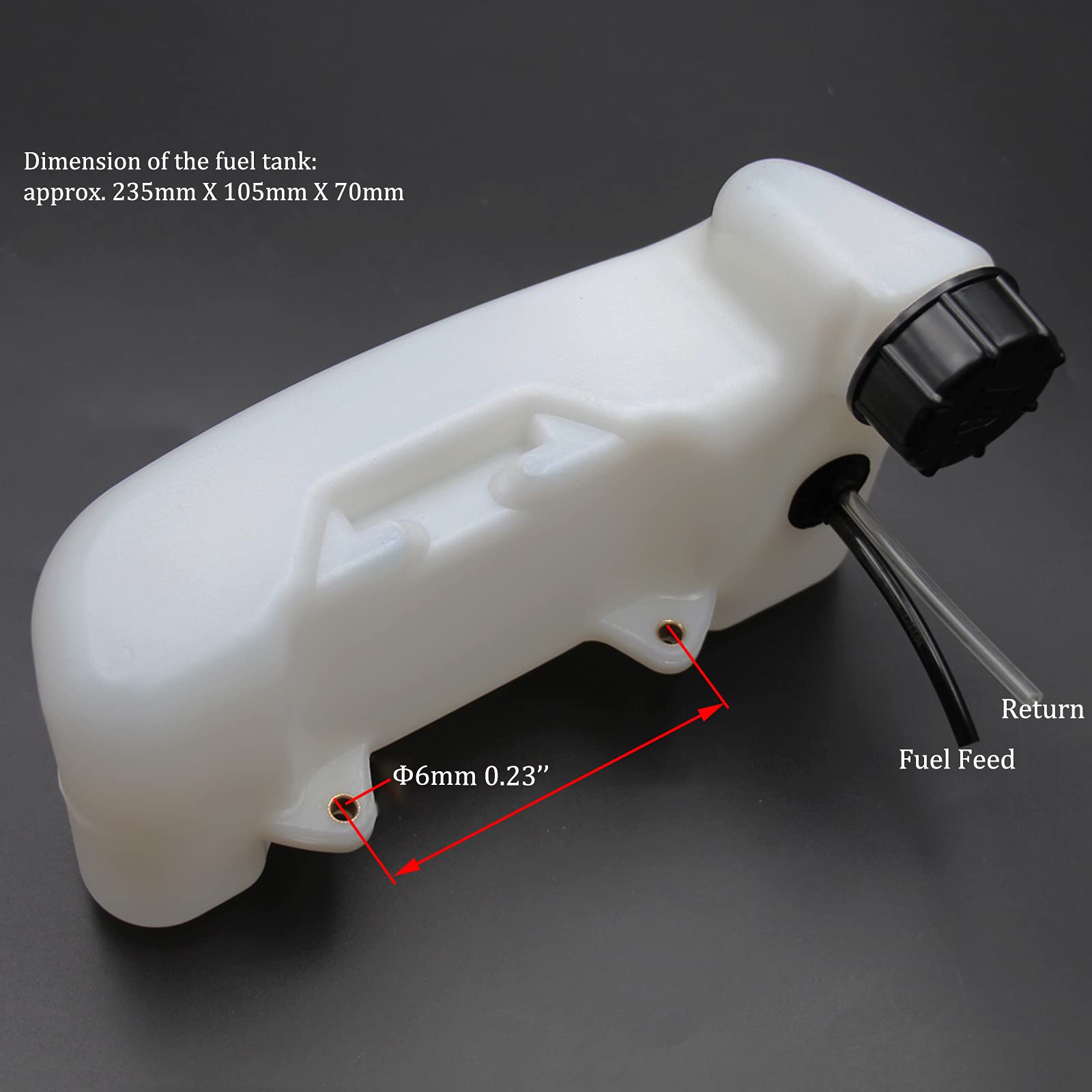 PRO BAT Gas Fuel Petrol Tank Multitool with Seal Pipe - Compatible with 2 Stroke 43cc-55cc Engines for Mini Scooters, Pocket Quad Bikes, Earth Augers & Garden Tools | Durable Fuel Tank Replacement for Gas Powered Equipment & Outdoor Power Tools