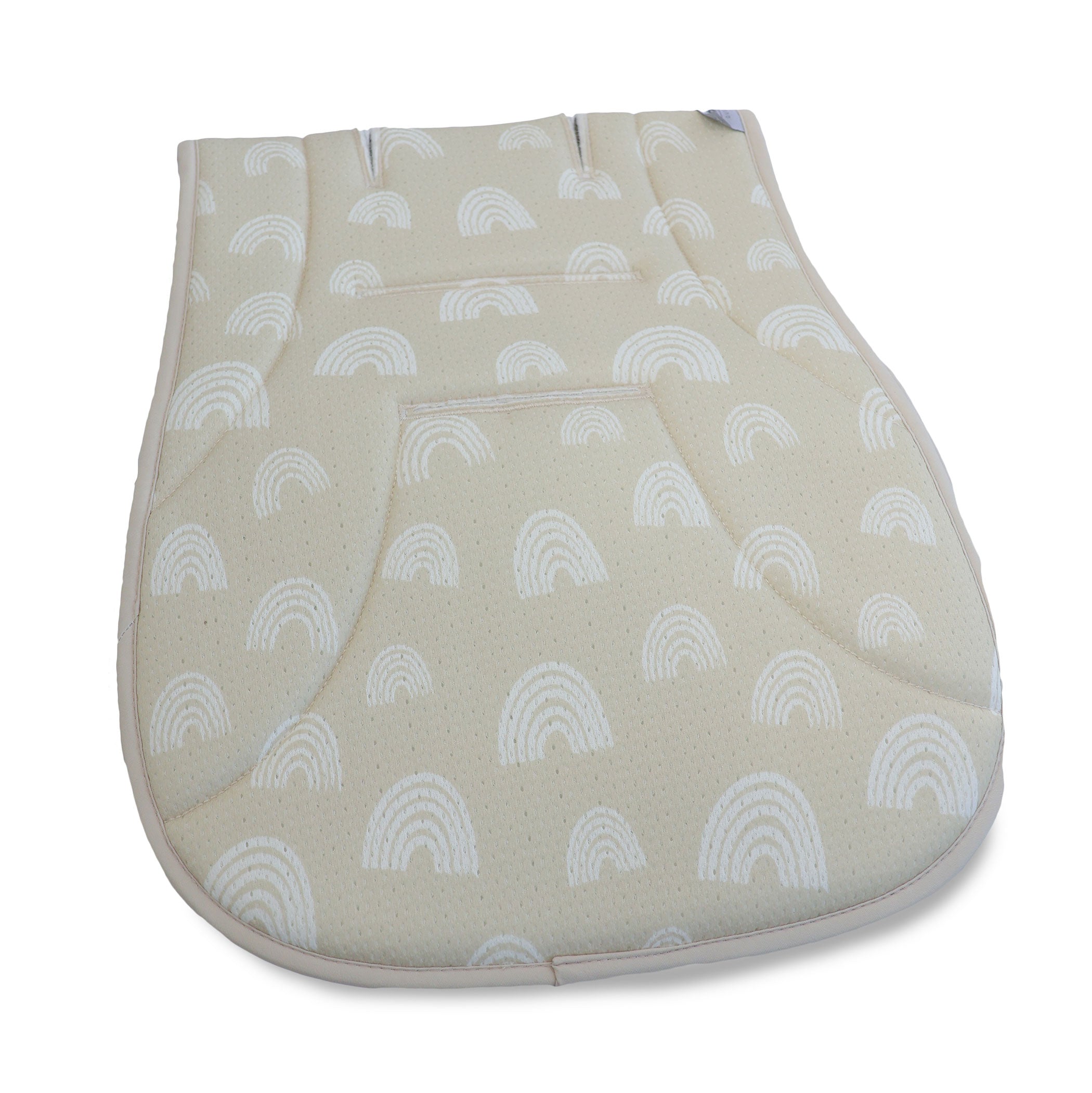 Nordic AIR+ Reversible Pram Liner - Sand & Grey - Breathable Baby Stroller Insert for Comfort & Support - Perfect for Walks, Shopping & Travel