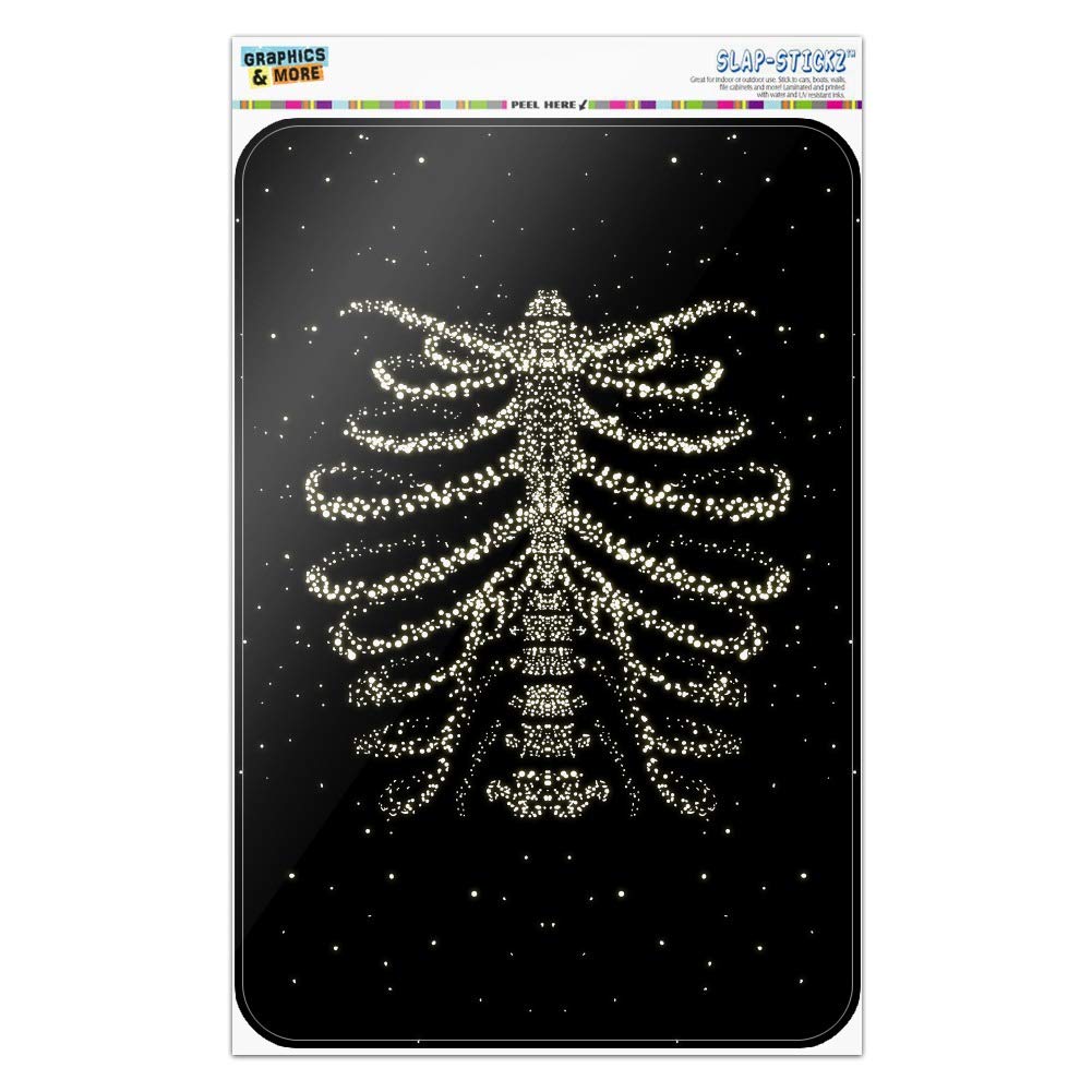 GRAPHICS & MORE Rib Cage Skeleton Bones Stars Galaxy Wall Art - Gothic Home Decor, Office Sign for Halloween, Horror Theme Party & Dark Aesthetic Room