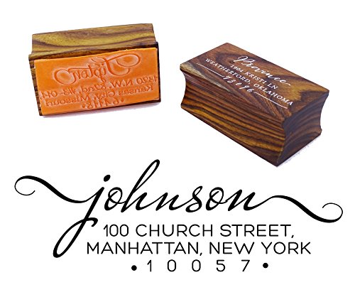 Custom Wood Mounted Rubber Stamp - Personalized Family Return Address Stamp for Invitations, Wedding, Thank You Cards & Envelopes - Unique Gift Idea for Home & Office Use