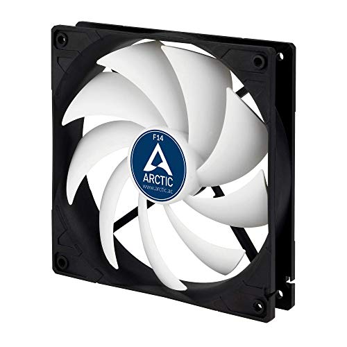 ARCTIC F14-140mm Case Fan - Ultra Quiet 1350 RPM Cooling Fan for PC Computer, Black/White - Perfect for Gaming Rigs, Workstations & Home Office PCs