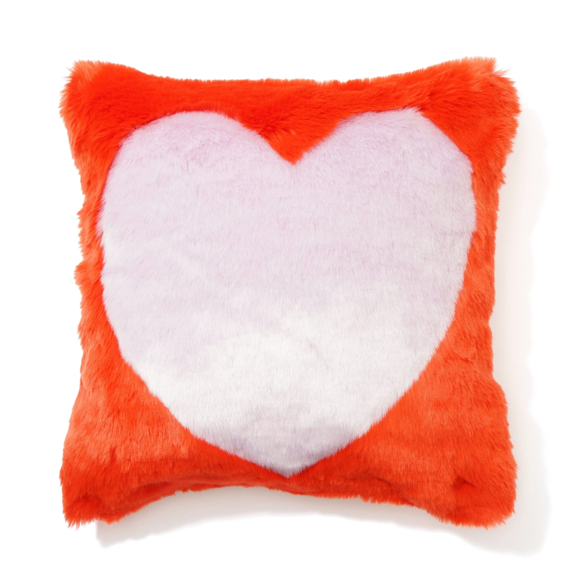 Premium Faux Fur Cushion Cover 18x18 Inches - Soft Red and Pink Throw Pillow Case for Sofa, Bed, Living Room Decor - Cozy Home Accessories