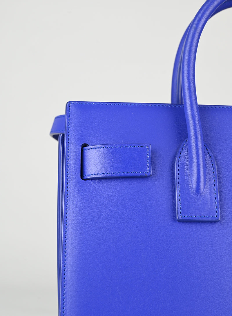 Saint Laurent Sac de Jour Baby Blue Leather Handbag - Luxury Designer Tote Bag for Women, Perfect for Work, Travel & Everyday Use