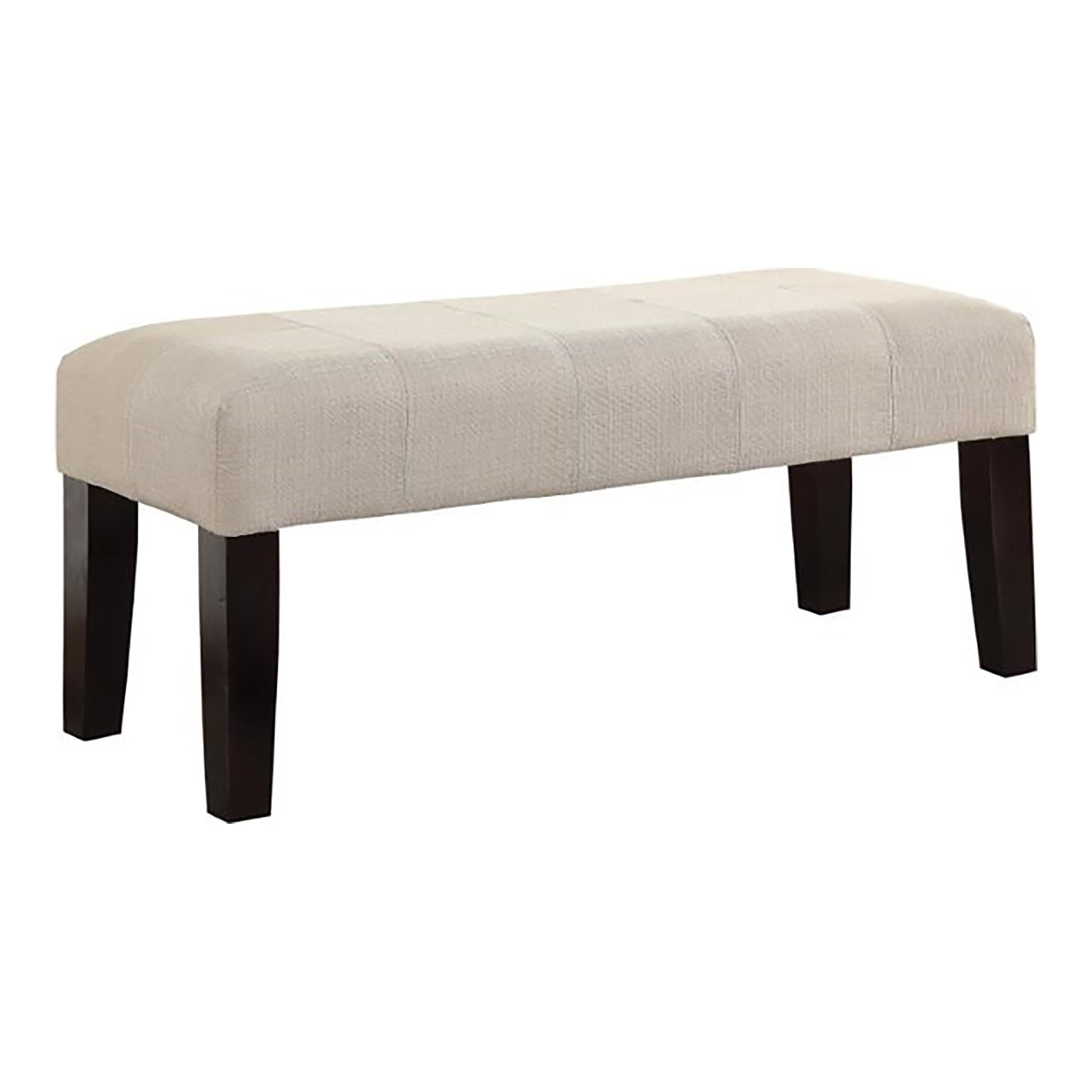 Brandie Upholstered Accent Bench in Ivory by Furniture of America - Perfect for Entryway, Bedroom or Living Room Seating