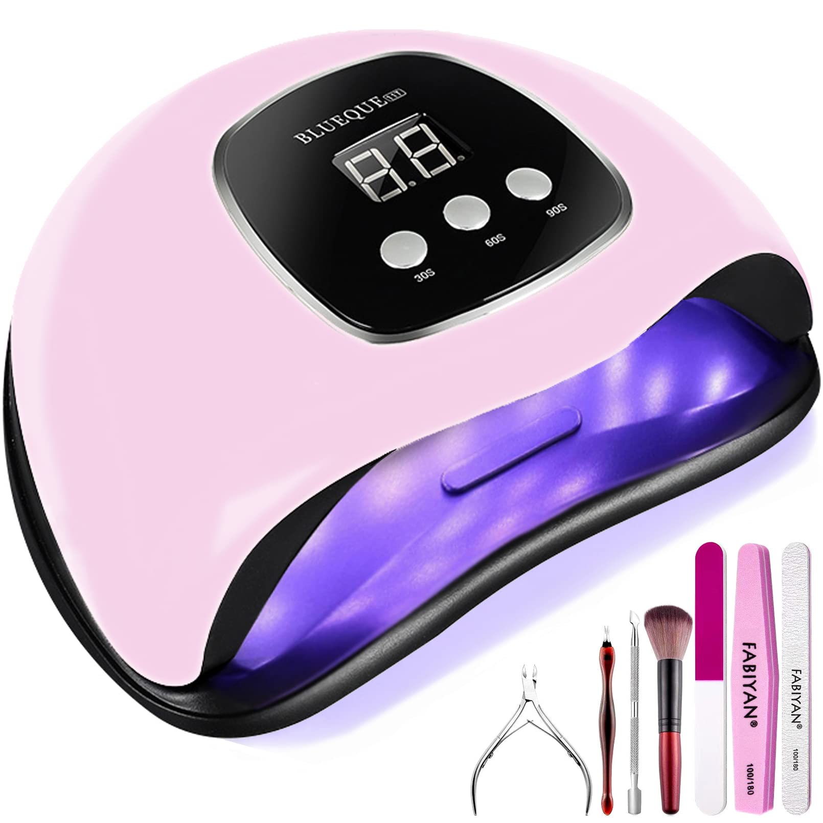 BIGBEAR 48W UV LED Nail Lamp for Gel Polish - Fast Drying Nail Light with Auto Sensor, 3 Timer Settings, Portable Design for Home & Salon Use - Perfect for Manicures, Pedicures & Nail Art