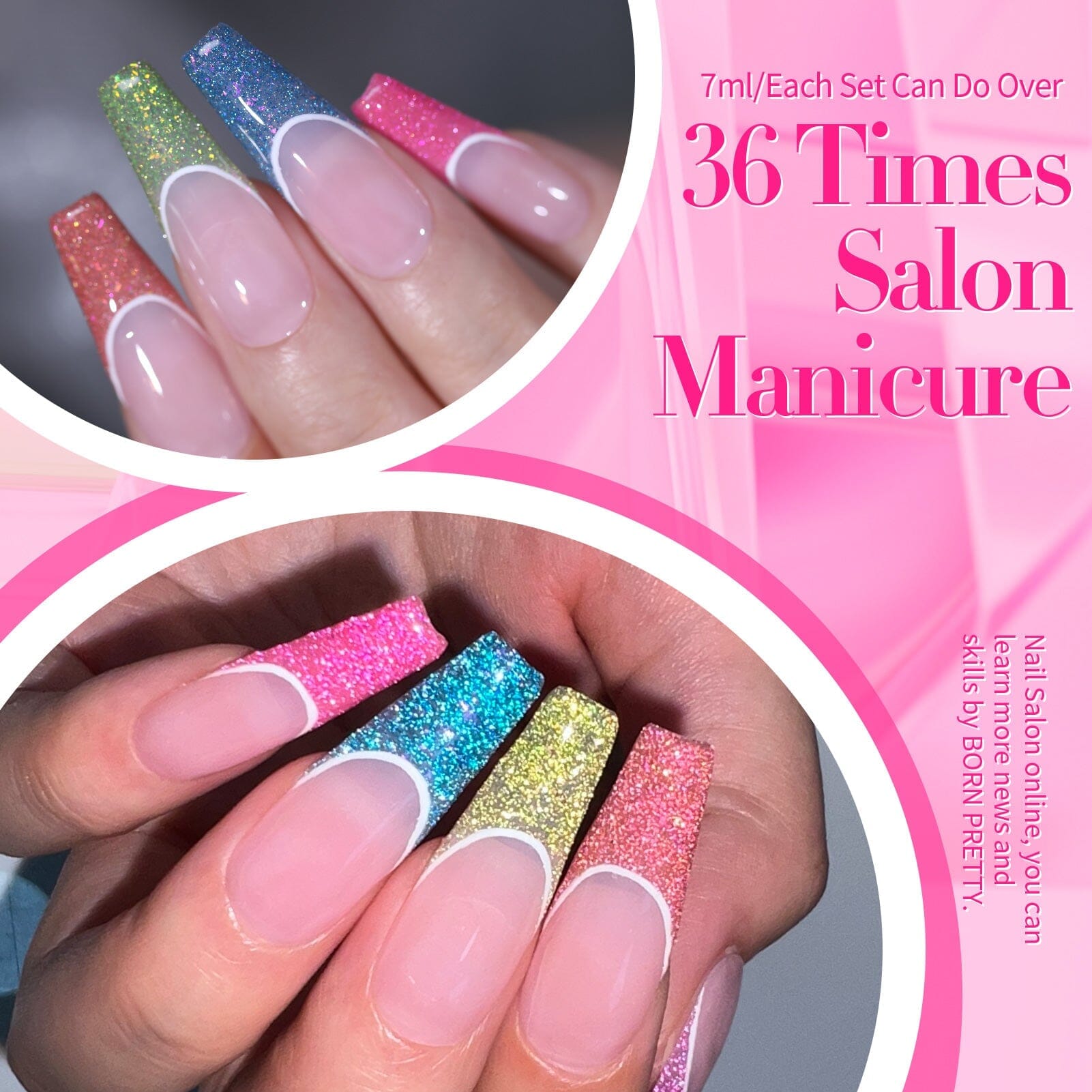 Reflective Gel Polish Set with Mica Flakes - Neon #02 (7ml) for Nail Art & DIY Manicures - Perfect for Salon, Home Use & Special Occasions