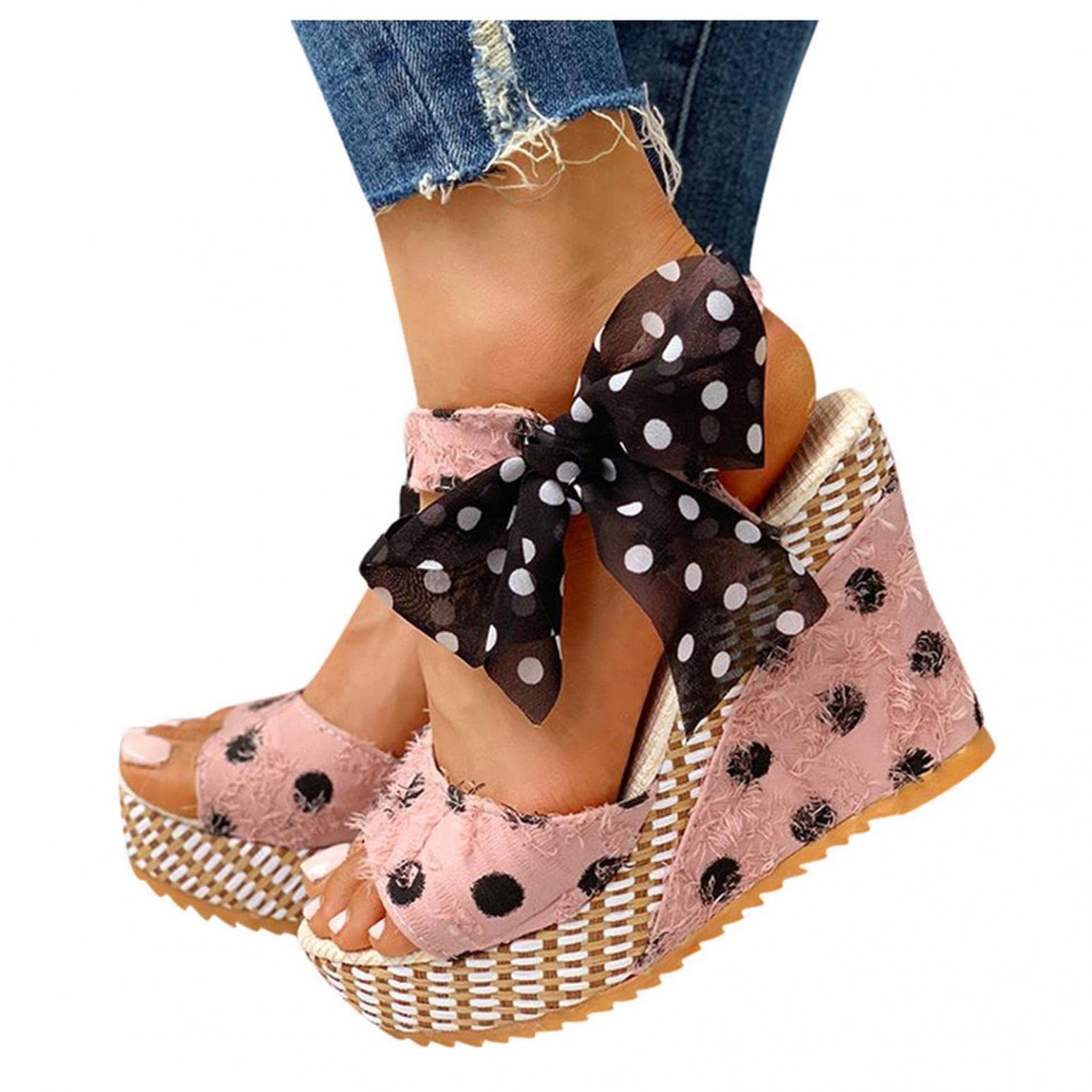 UMIYI Women's Casual Summer Sandals - Hollow Out Ankle Strap Covered Toe Wedge Sandals for Women & Girls | Perfect for Beach, Vacation and Everyday Wear