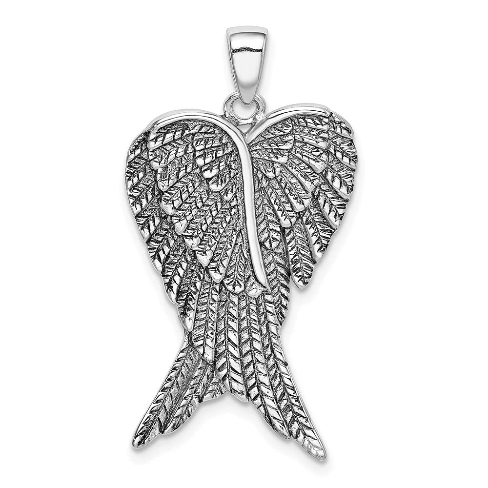 Antique Angel Wing Pendant Necklace for Women - Sterling Silver Rhodium-Plated Fine Jewelry | Elegant Gift for Birthday, Anniversary & Special Occasions