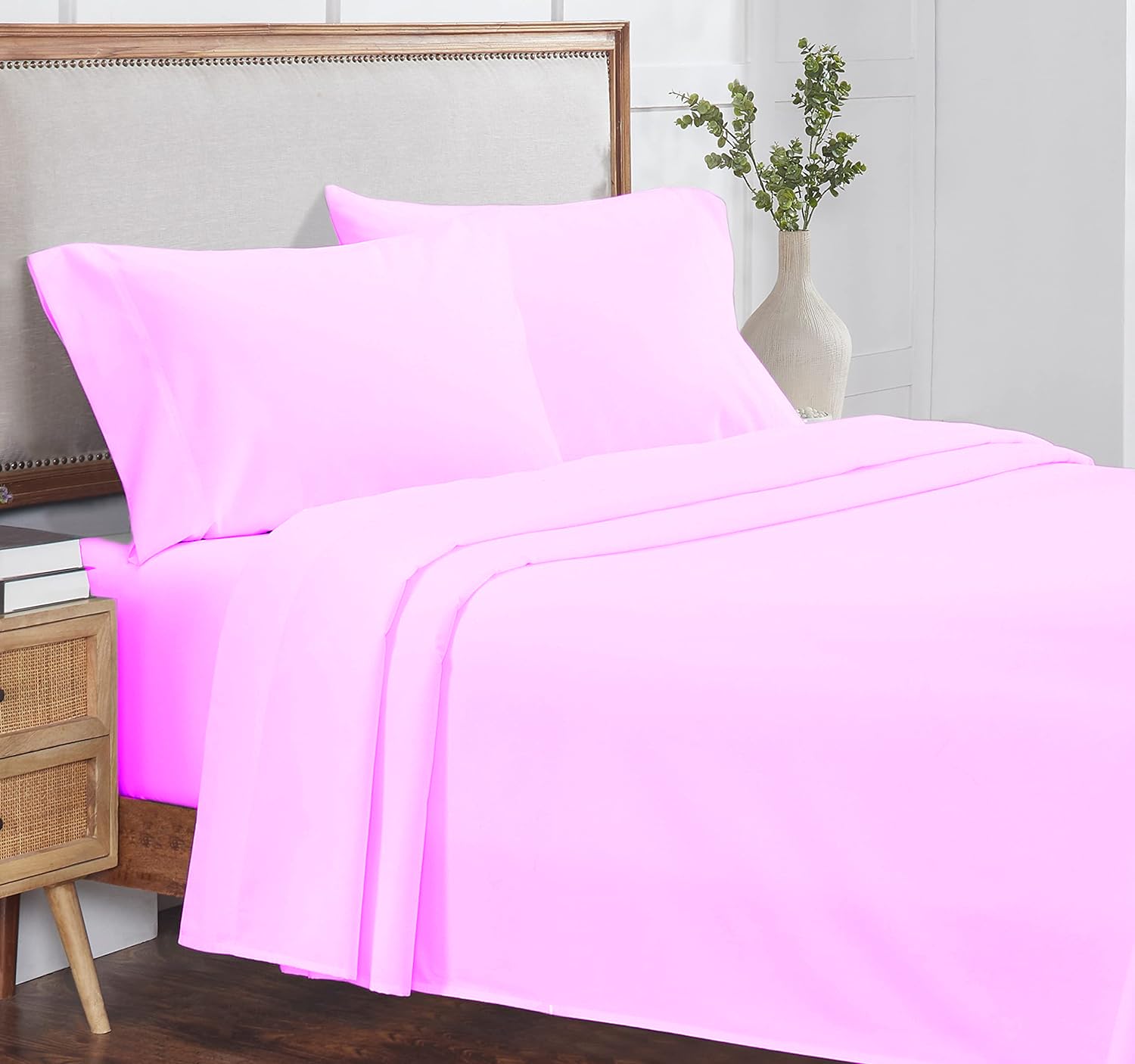 4-Piece King Size Sheet Set - 100% Organic Cotton, 800 Thread Count, Soft & Breathable Luxury Bed Sheets with 8-12
