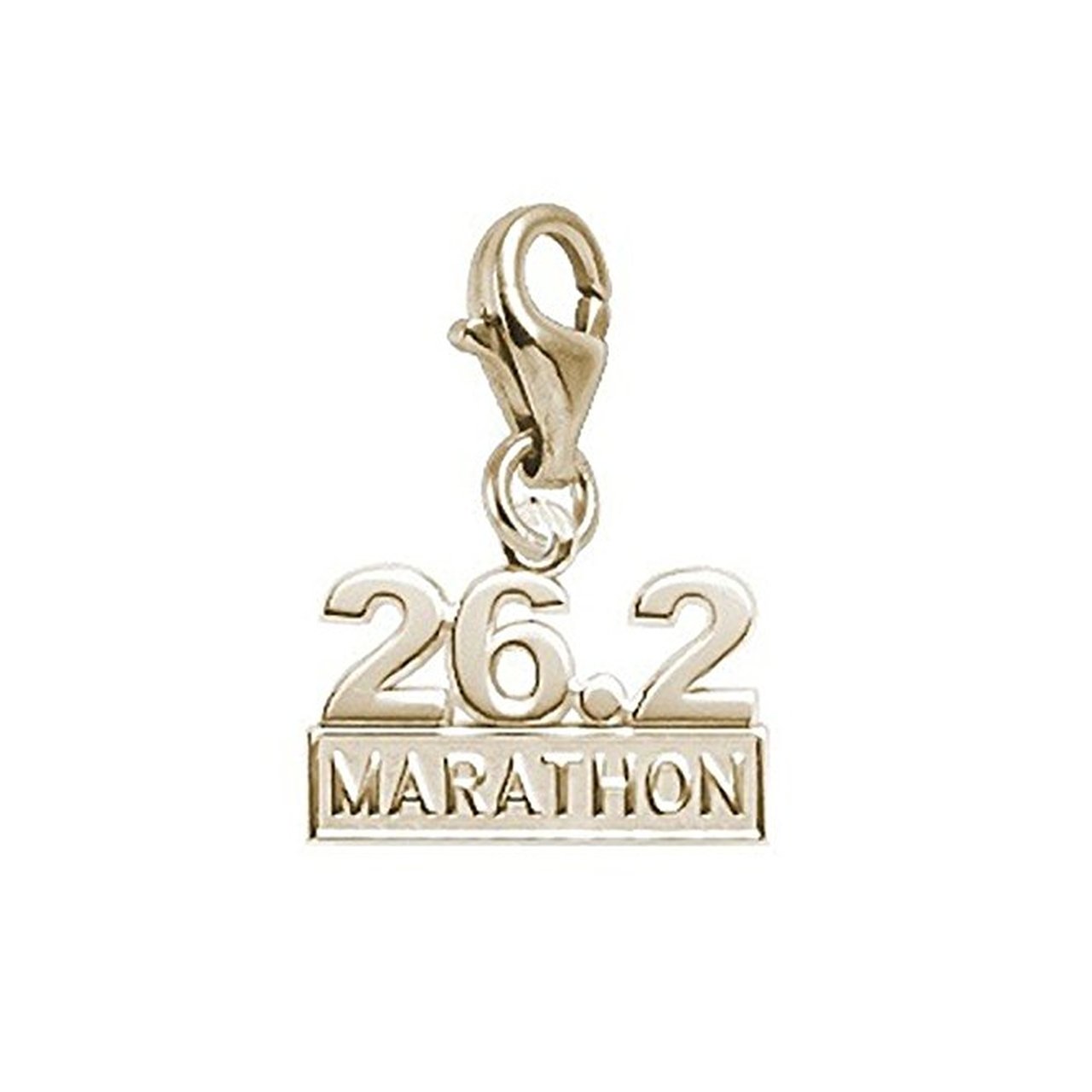 Marathon Charm with Lobster Claw Clasp - Silver Jewelry Charms for Bracelets & Necklaces - Perfect for Running, Sports & Fitness Jewelry Gifts
