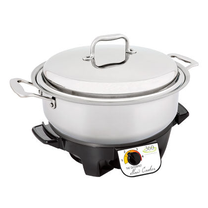 6 Quart Slow Cooker Set - Programmable Digital Crock Pot with Lid & Removable Stoneware - Perfect for Family Dinners, Meal Prep & Party Buffets