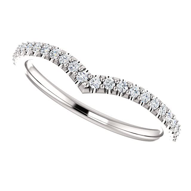 Natural Diamond Wedding Band for Women - 2mm Round Brilliant Cut Multi-Stone Sterling Silver Ring, Size 4-11 | Elegant Stackable Ring for Anniversary, Engagement & Everyday Wear