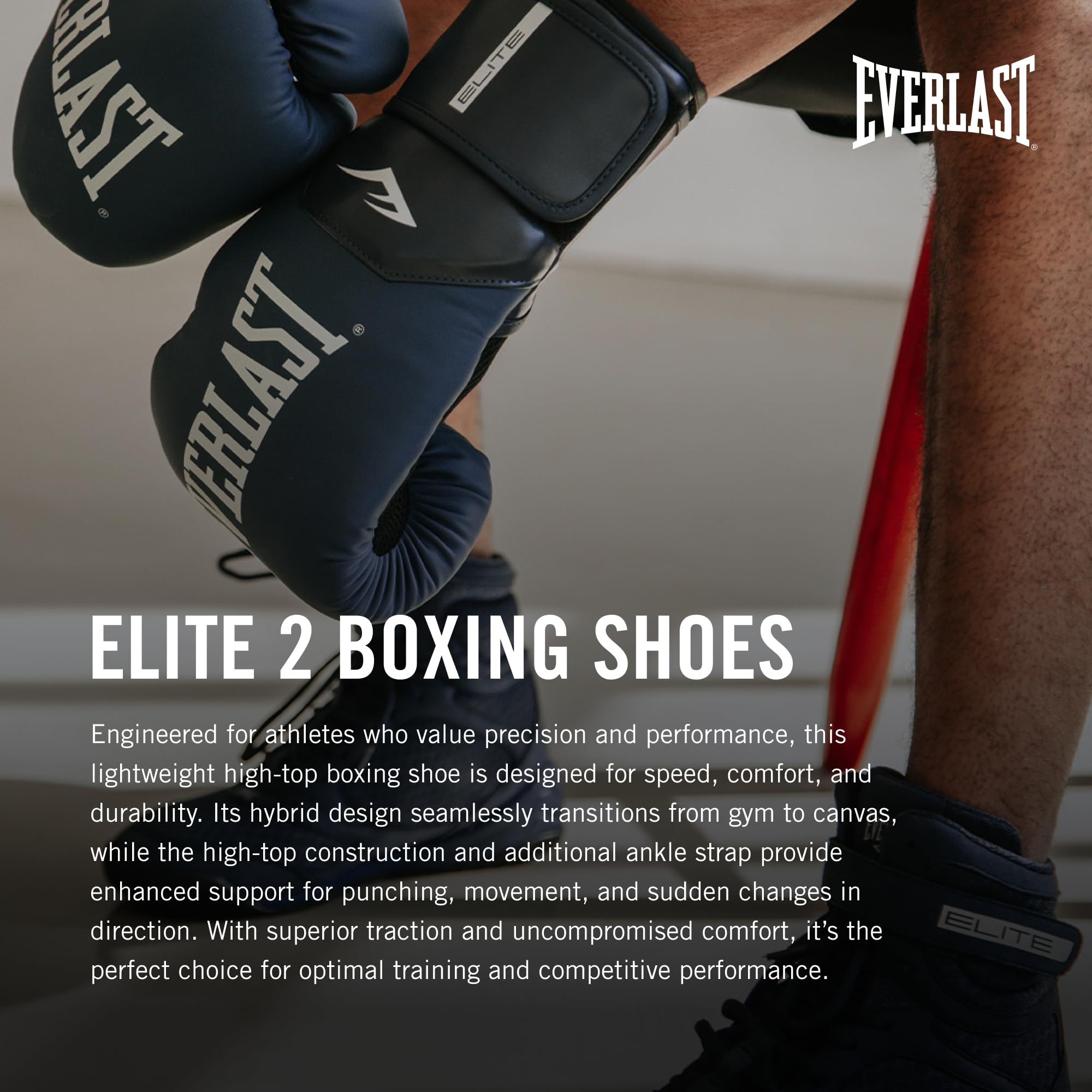 Everlast Elite 2 Boxing Shoes - Premium Training Footwear for Men & Women | Lightweight, Durable & Breathable | Perfect for Boxing, MMA, Kickboxing & Gym Workouts
