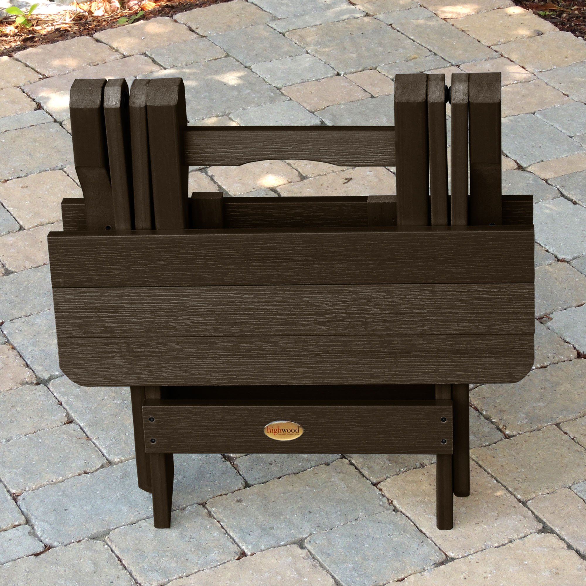 Highwood Folding Adirondack Side Table - Portable Outdoor Patio Furniture for Pool, Garden, Deck & Camping Use