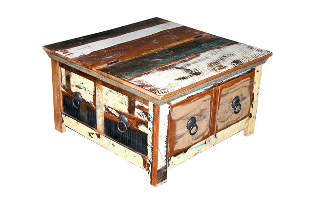 Handcrafted Wooden Carved Coffee Table - Rustic Modern Living Room Centerpiece for Home Decor & Entertainment Areas