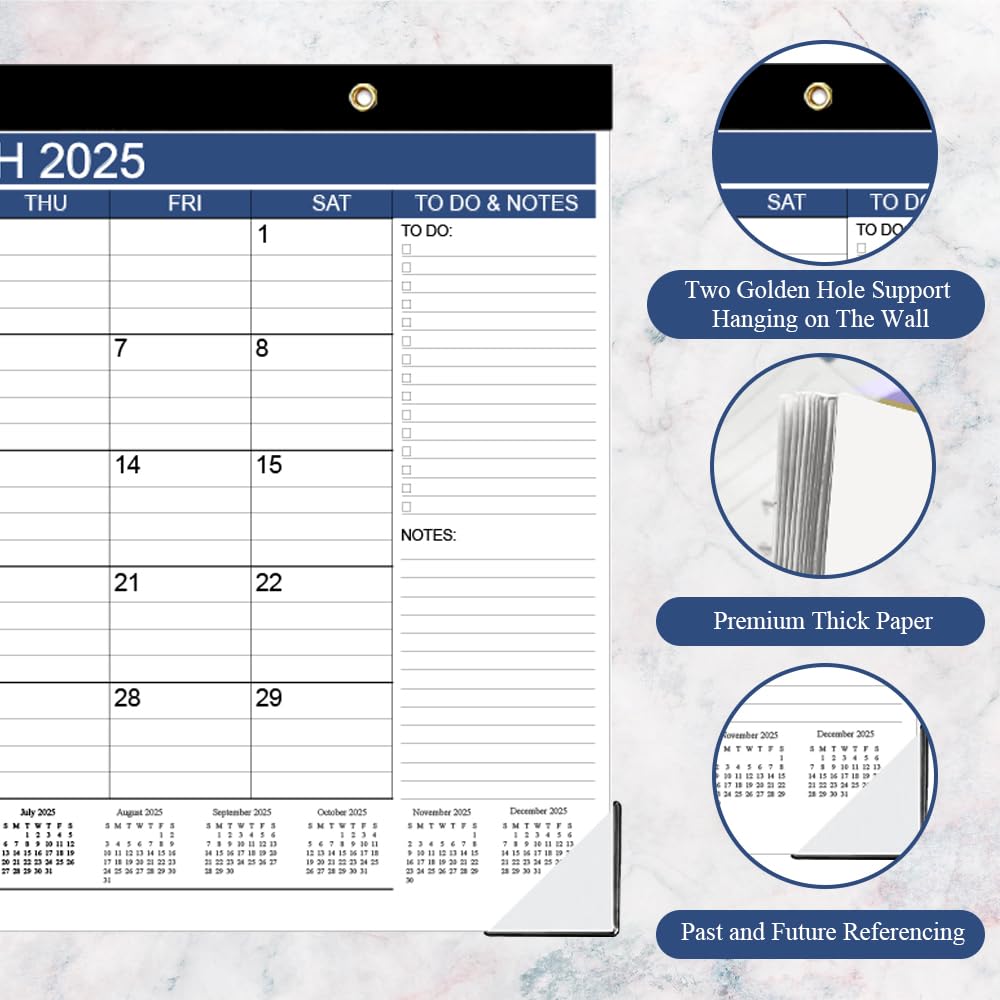 2025-2026 Desk Calendar (March 2025 - June 2026) with To-Do List | 16 Monthly Pages | 17