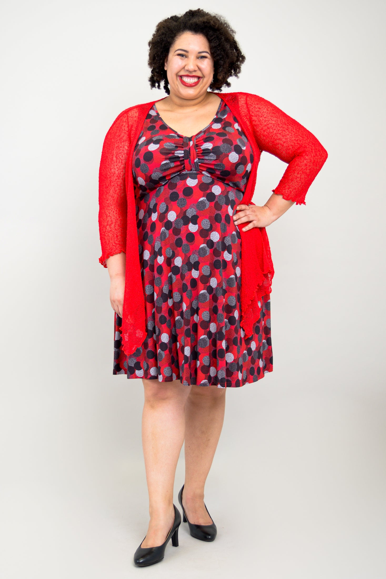 Genesis Dress - Stylish Polka Dot Dance Dress Made from Soft Bamboo Fabric, Perfect for Ballroom Dancing, Latin Dance & Performance Costumes