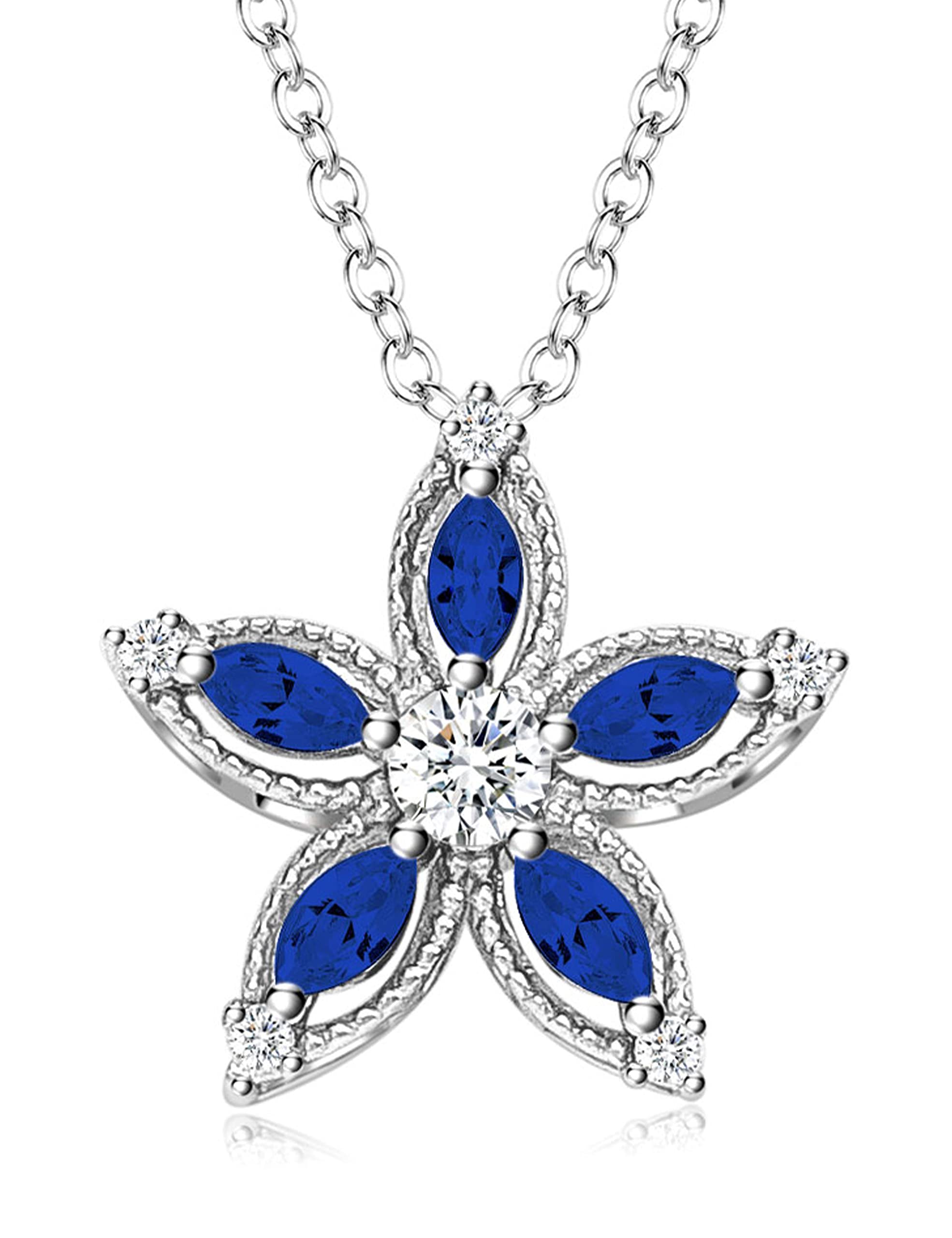 925 Sterling Silver Love Heart Birthstone Necklace for Women - Zircon Pendant Jewelry Gift for Wife, Girlfriend, Her (February Birthstone) | Valentine's Day, Anniversary, Birthday Gift Idea