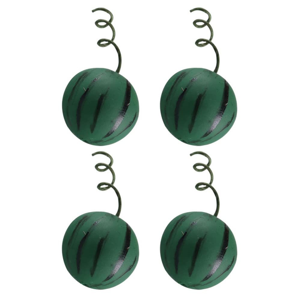 Lifelike Mini Artificial Watermelon Fake Fruit - Realistic Clay Simulation Green & Red Melons for Dollhouse, Kitchen, Cabinet Decor (4pcs) | Perfect for Home Decoration, Party Centerpieces, and Photography Props