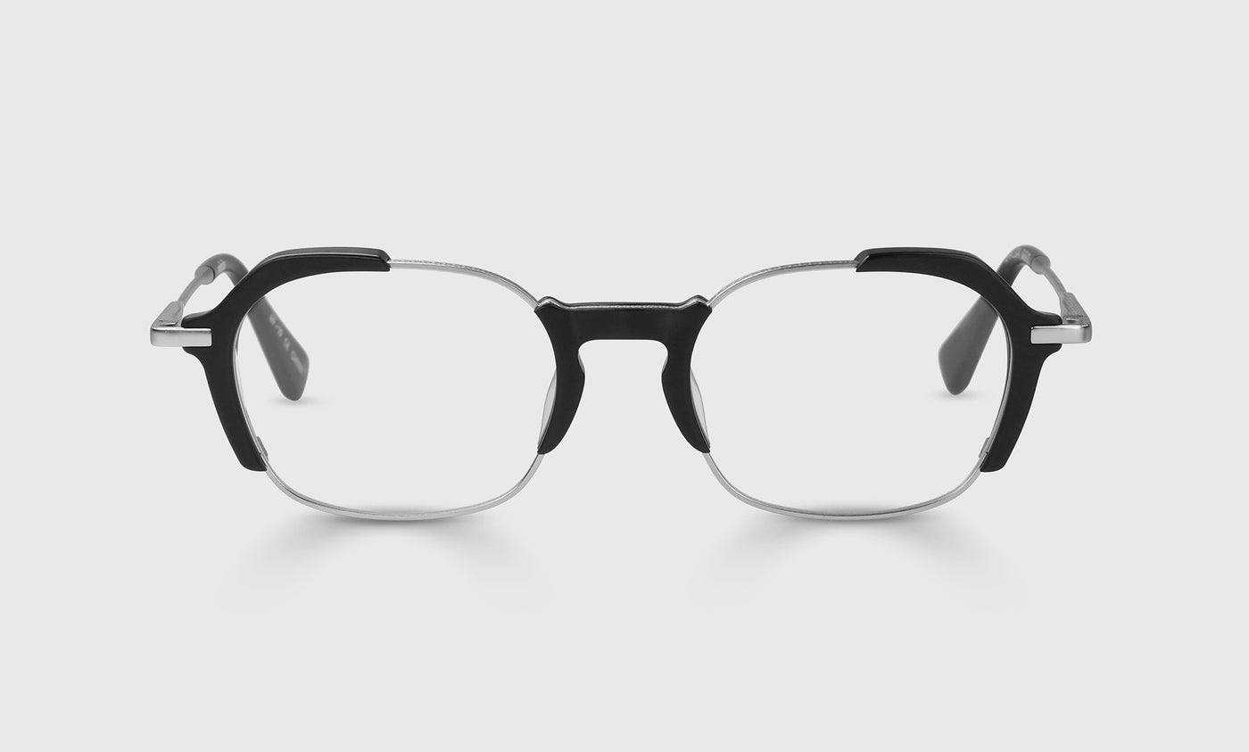 Amalgam Color 00 Silver & Matte Black Acetate Eyeglass Frames - Lightweight & Durable for Men & Women | Perfect for Work, Reading & Fashion Accessories