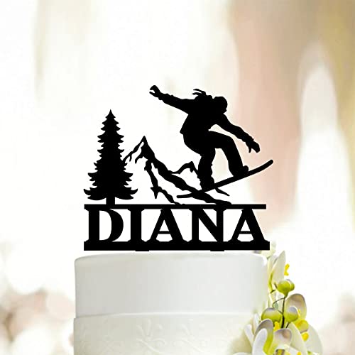 Personalized Snowboard Cake Topper - Winter Sports Birthday Party Decoration for Snowboarders | Perfect for Snowboarding Themed Cakes, Birthday Celebrations & Winter Sport Events