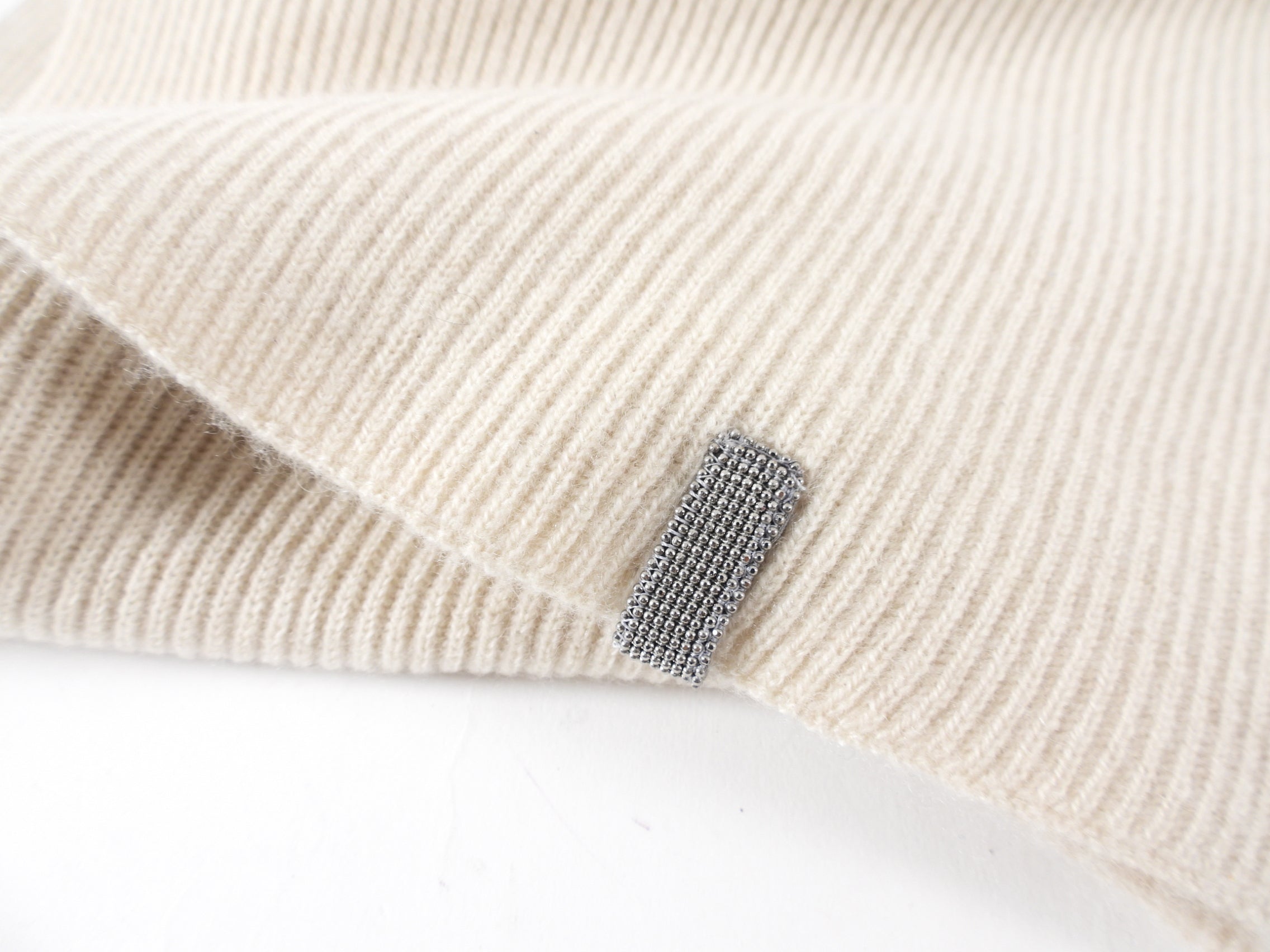 Brunello Cucinelli Light Beige Cashmere Long Knit Scarf - Soft Luxury Winter Wrap for Women & Men - Perfect for Cold Weather, Office & Travel Accessories