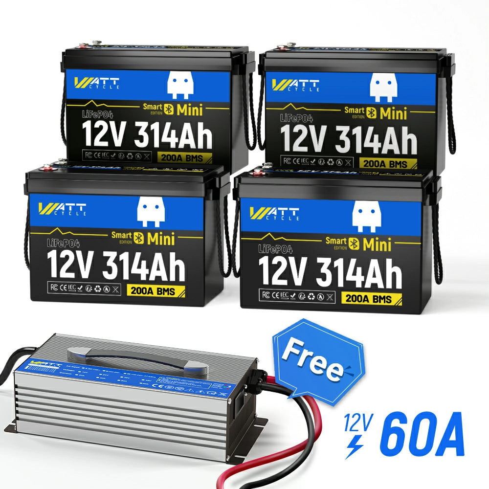 Best 12V 314Ah LiFePO4 Lithium Battery with Bluetooth - Perfect for Solar Power Systems, RVs, Marine & Off-Grid Applications