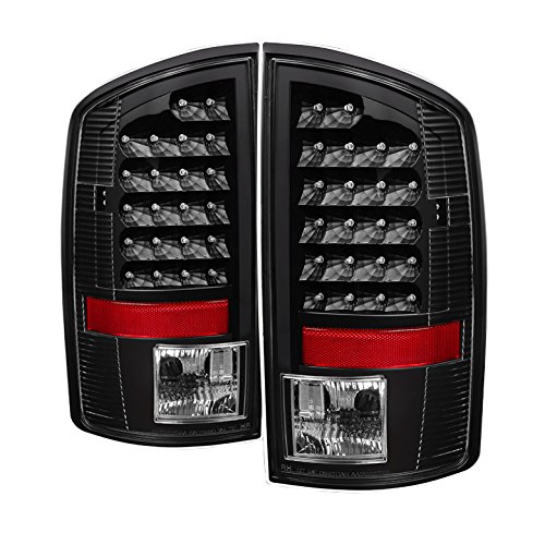 Dodge Ram 1500 2007-2008 2500 3500 07-09 LED Tail Lights - Euro Style Red Rear Brake Lamps for Improved Visibility & Safety at Night Driving