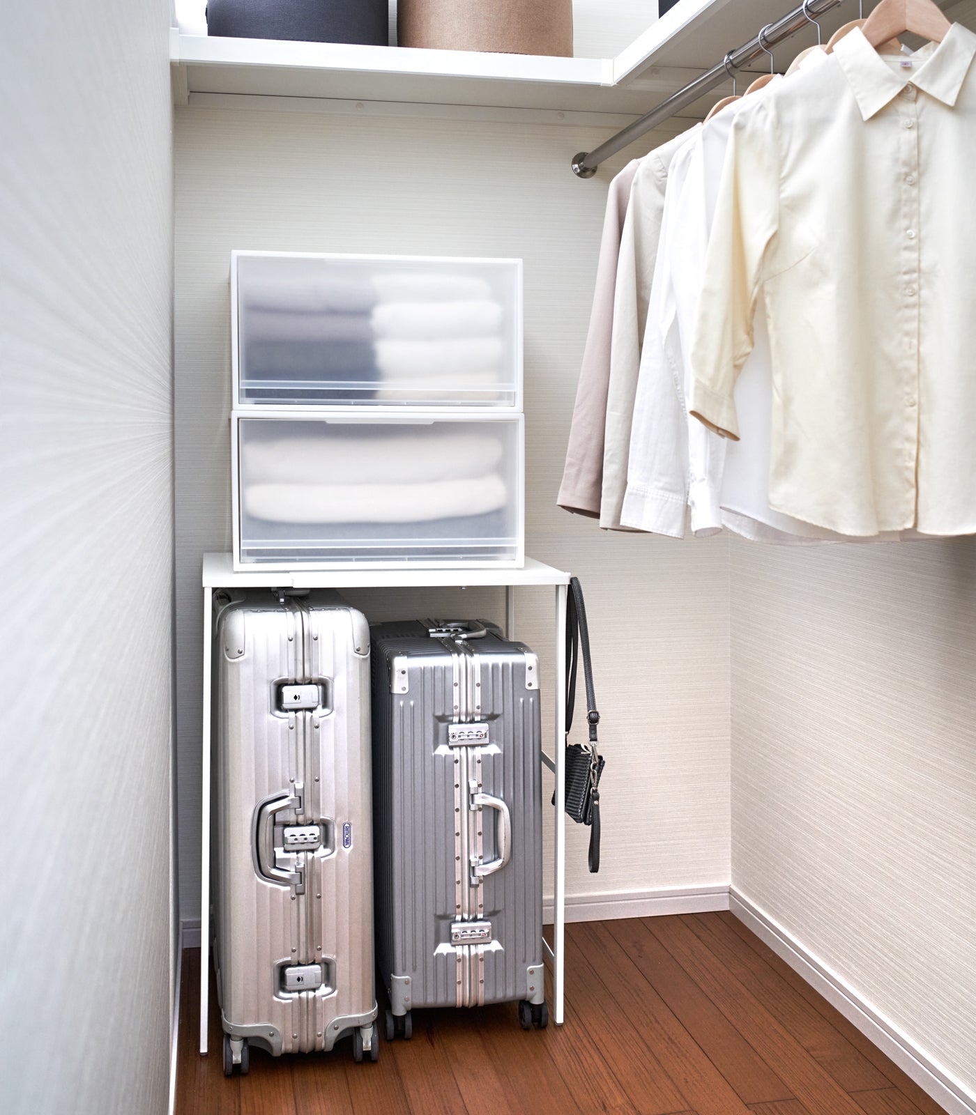 Expandable Suitcase Rack - Heavy Duty Steel Luggage Organizer for Travel Storage | Perfect for Closet, Garage & Hotel Room Organization