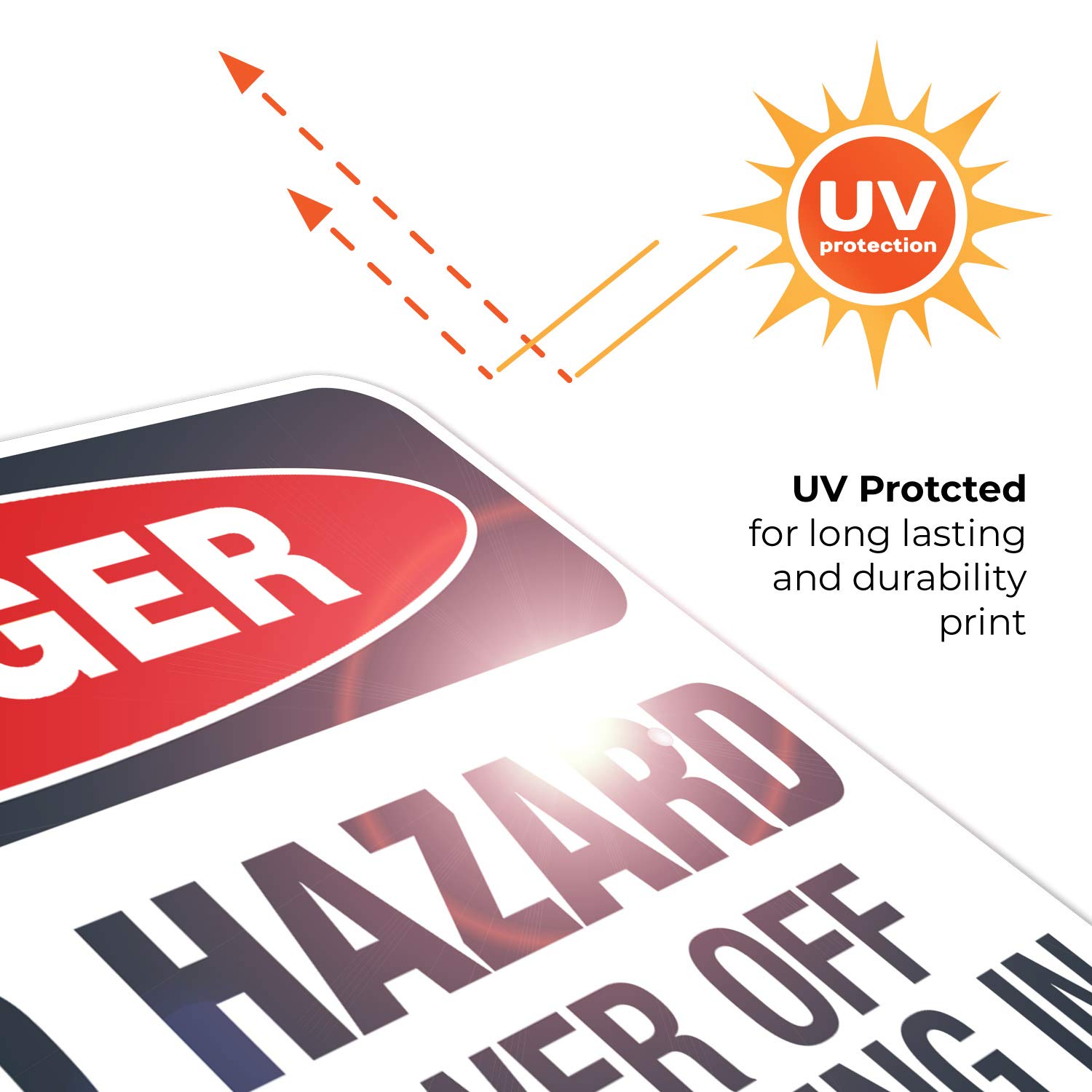 OSHA Danger Sign - Hand Hazard Turn Power Off Before Reaching, 18x24 Inch Rust-Free Aluminum Safety Sign, Fade Resistant for Indoor/Outdoor Use | Workplace Safety Equipment, Machine Guarding & Electrical Hazard Warning | Made in USA