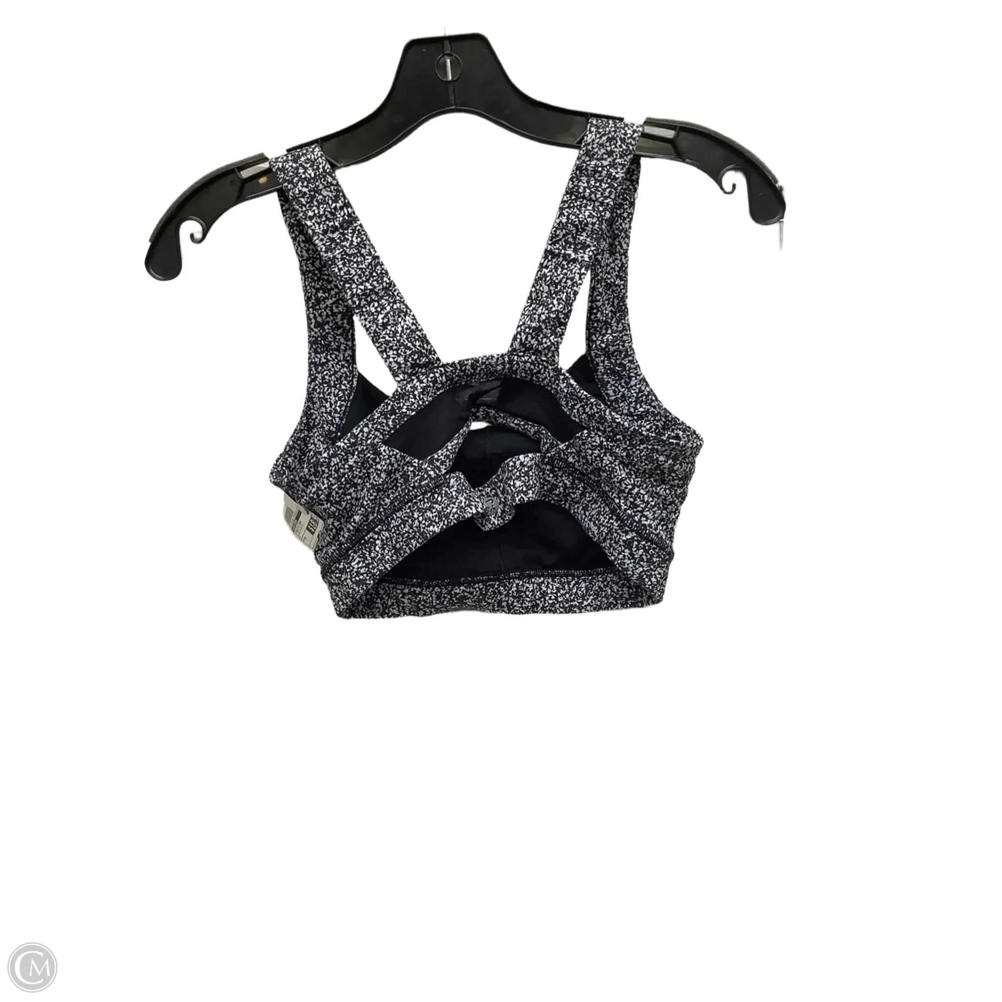 Lululemon Women's Athletic Sports Bra - Medium, Black & White - High Support Workout Top for Running, Yoga & Gym