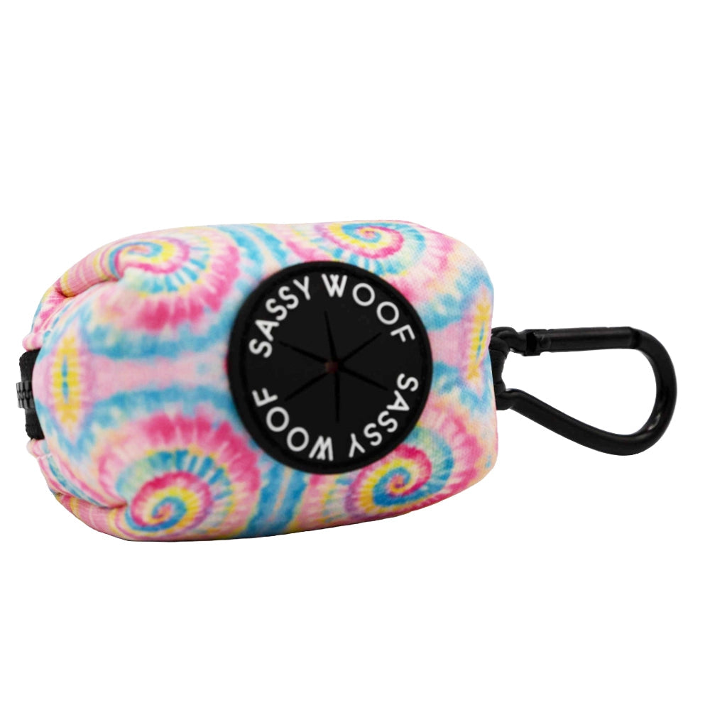 Dog Waste Bag Holder - Groovy Good Vibes | Portable Poop Bag Dispenser for Dogs | Perfect for Walking, Hiking & Outdoor Adventures